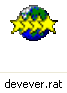 [This is an image of a file icon as might be shown in Windows Explorer. It shows a file named “devever.rat” with an icon which is a globe with four yellow stars horizontally in a line, each slightly overlapping one another, in front of the globe.]